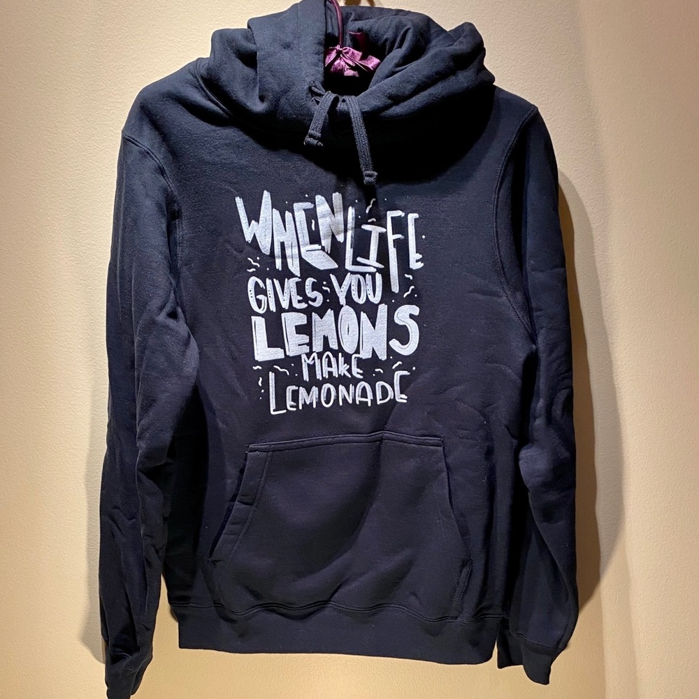 🌟HP🌟NWT Navy Hoodie Lemonade Life Quote Unisex S
